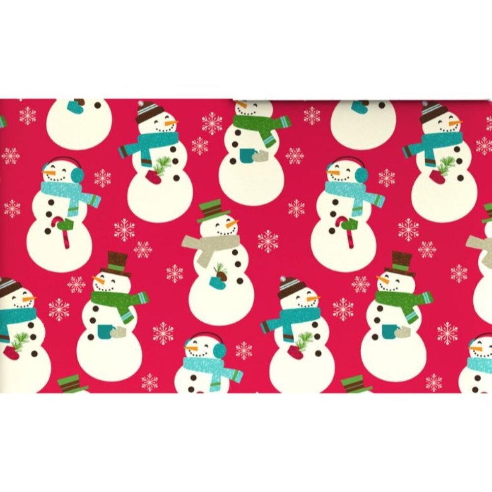 Hallmark Wrapping Paper Christmas Snowman on Red 90 sq ft Jumbo Roll Holiday Gif